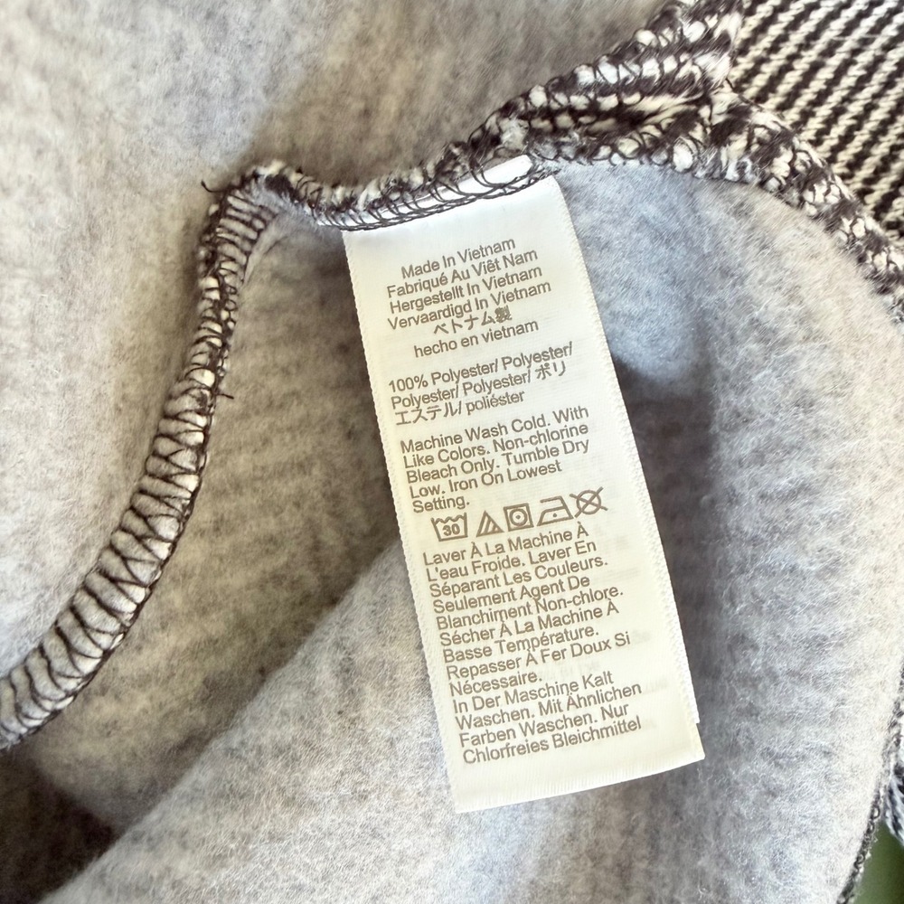 J.Crew Womens‎ Herringbone Funnel Neck Pullover Fleece Lined Sweatshirt Black S - Picture 6 of 7